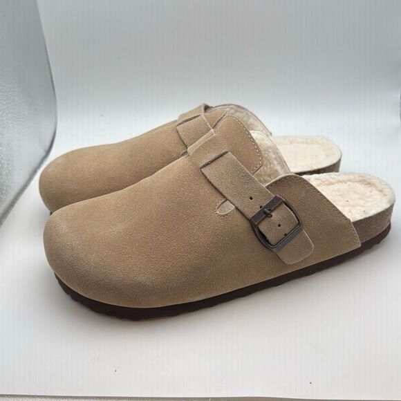 CUSHIONAIRE Women's Hana Cork footbedโclog SIZE 8.5 WIDE TAUPE PREOWNED GREAT CO - Picture 3 of 7